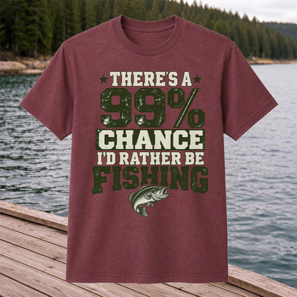 Ninety Nine Percent Fishing Graphic T-Shirt