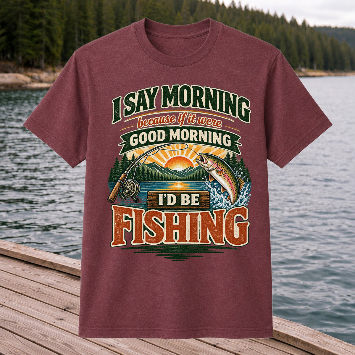 I Say Morning Because If It Were Good Morning I'd Be Fishing Rainbow Trout T-Shirt
