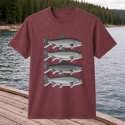 Vintage Trout Collection Freshwater Fishing Graphic T-Shirt