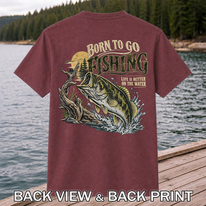 Born to Go Fishing Largemouth Bass Graphic T-Shirt | Back Print