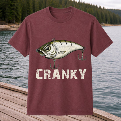 Cranky Vintage Crankbait Fishing Lure Graphic T-Shirt