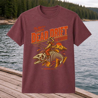 The West Is Calling Dead Drift Fly Fishing Wyoming T-Shirt