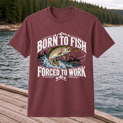 Brown Trout Mountain Lake Fishing Graphic T-Shirt