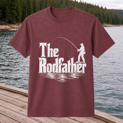 The Rodfather Funny Fishing Graphic T-Shirt