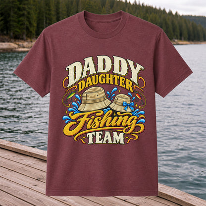 Dad Daughter Fishing Team Family Fishing Graphic T-Shirt