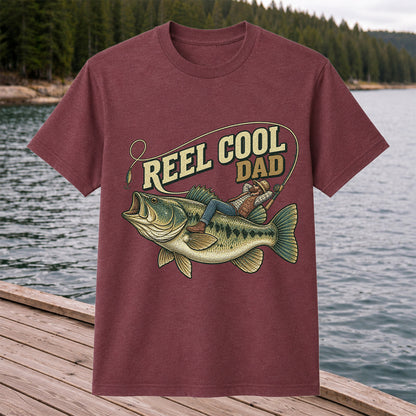Reel Cool Dad Bass Fishing Father's Day T-Shirt