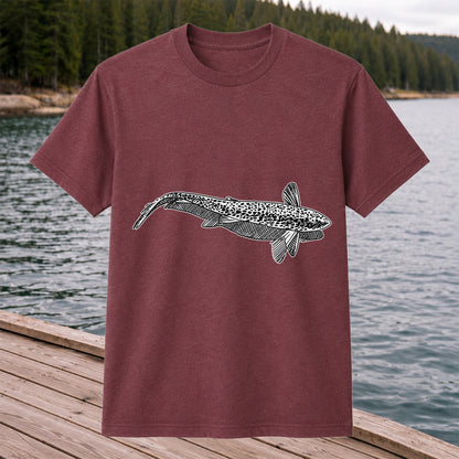 Burbot Fish Minimalist Line Art Fishing Graphic T-Shirt