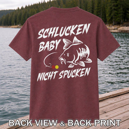 Schlucken Baby Nicht Spucken Funny Bass Fishing T-Shirt | Back Print