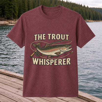 The Trout Whisperer Vintage Fly Fishing Graphic T-Shirt