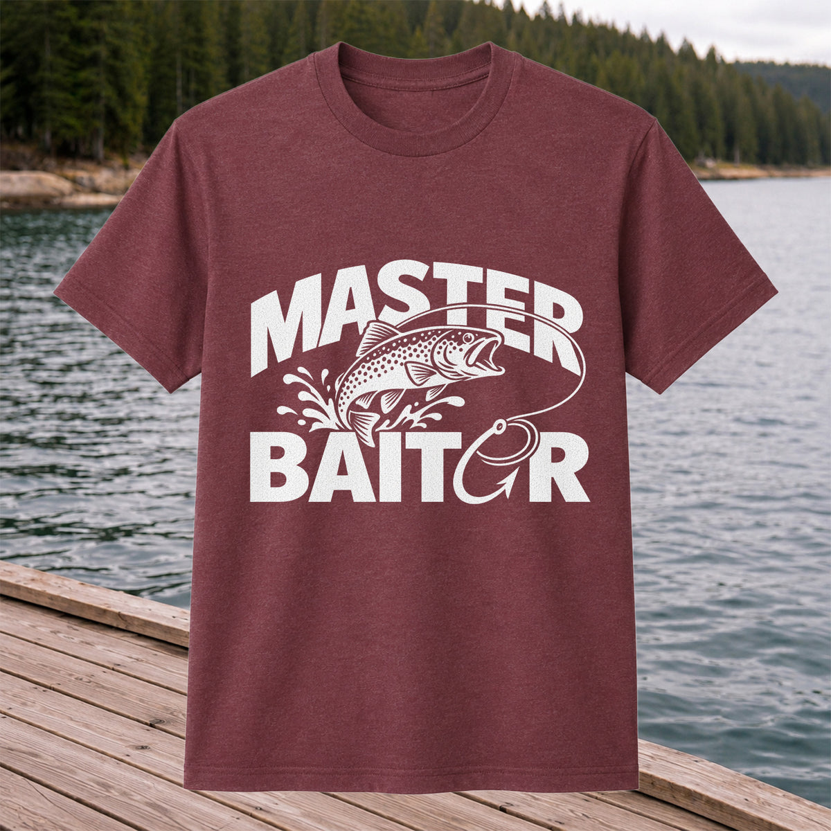 Master Baiter Funny Trout and Fishing Hook T-Shirt
