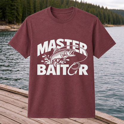 Master Baiter Funny Trout and Fishing Hook T-Shirt