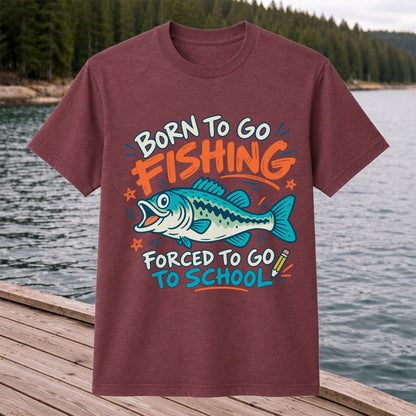 Funny Fish Fishing Graphic T-Shirt for Back to School