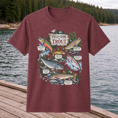 Field Guide to Trout Vintage Freshwater Fishing Graphic T-Shirt
