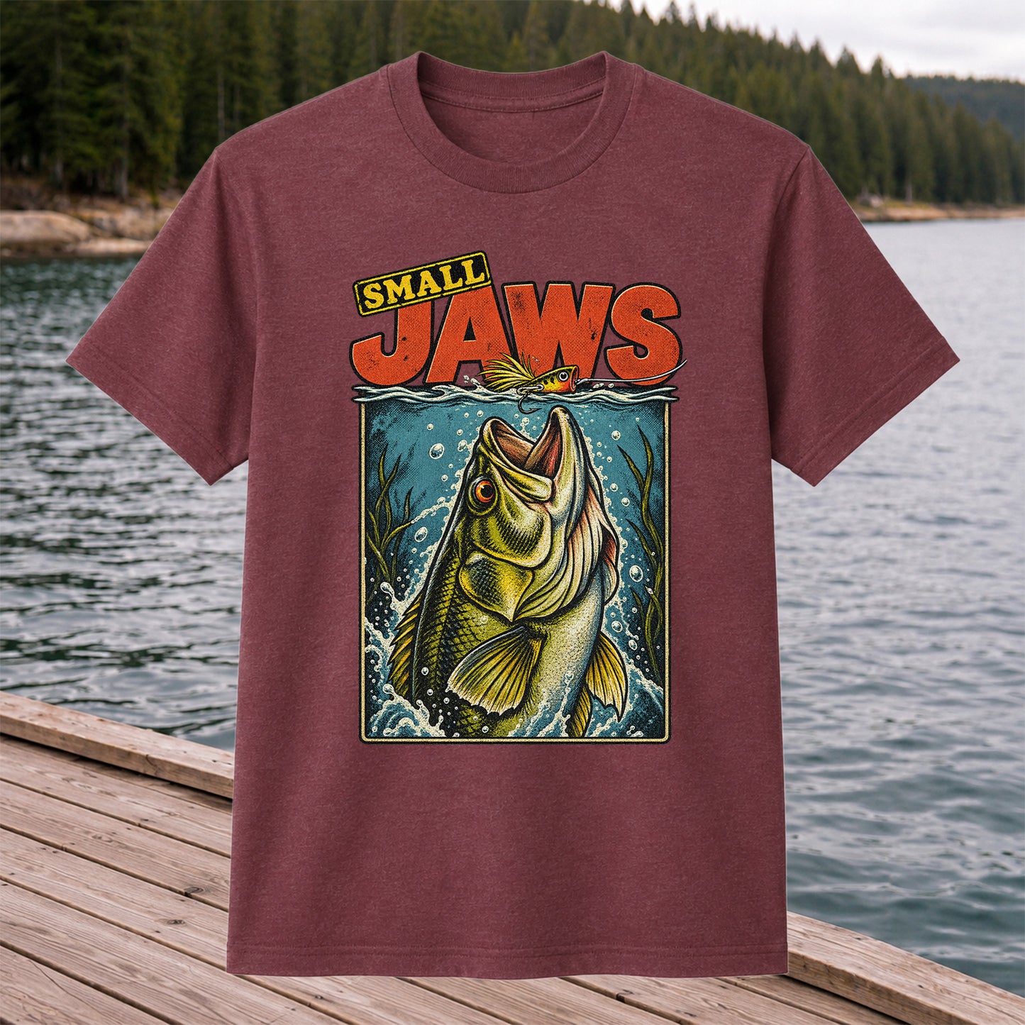 Small Jaws Bass Fishing Graphic T-Shirt