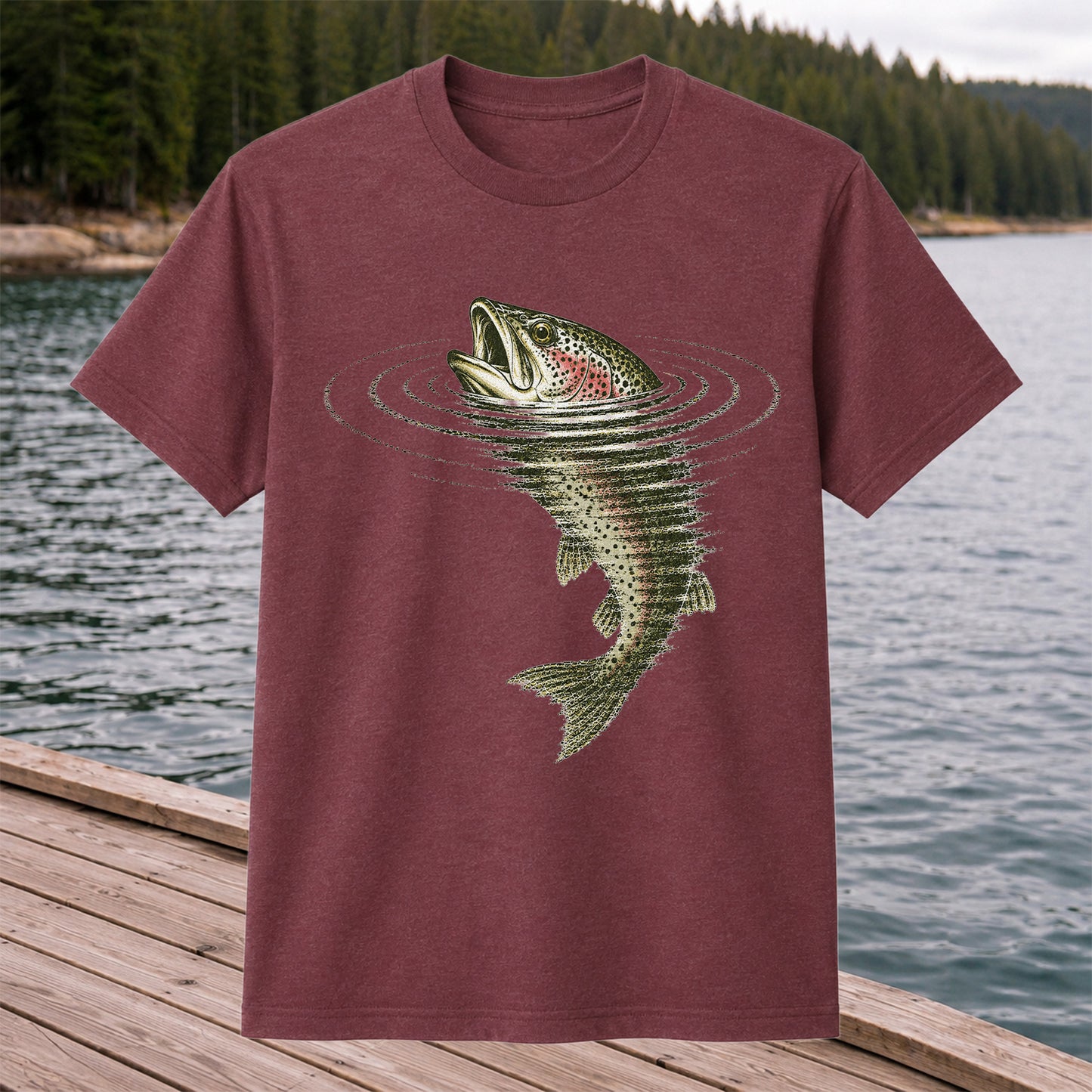 Trout Fishing T-Shirt River Fishing Vintage Angler Tee