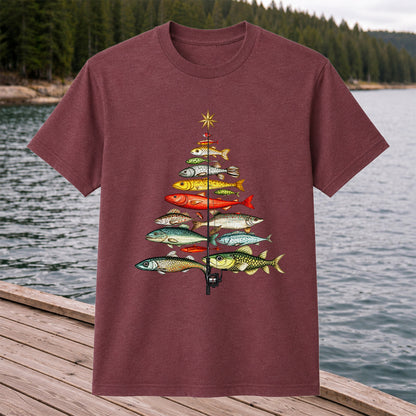Vintage Fish Collection Fishing Rod Graphic T-Shirt
