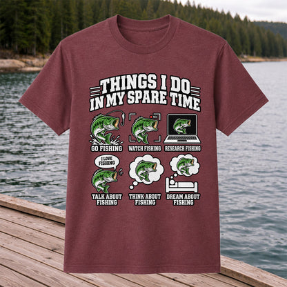 Things I Do in My Spare Time Funny Bass Fishing T-Shirt