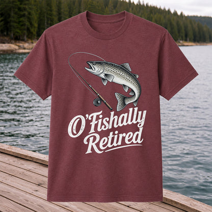 Retired Trout Fishing Rod Graphic T-Shirt