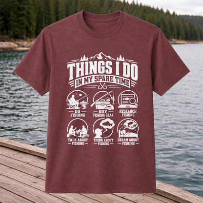 Things I Do in My Spare Time Funny Fishing T-Shirt