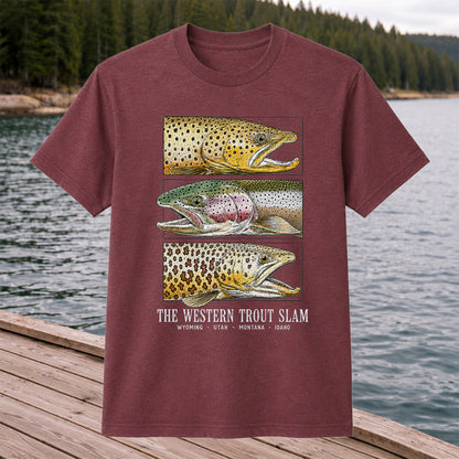 The Western Trout Slam Wyoming Utah Montana Idaho Fishing T-Shirt