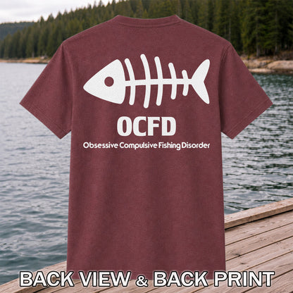 Funny Fish Skeleton Fishing Graphic T-Shirt | Back Print
