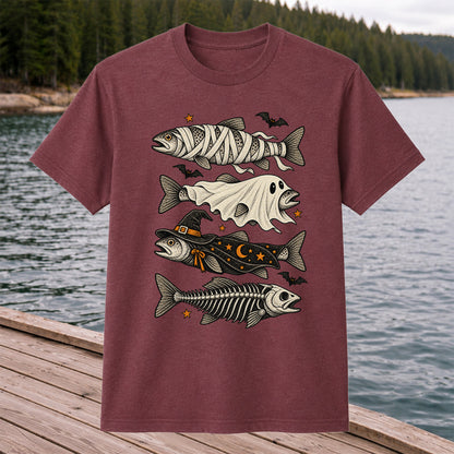 Halloween Costume Fish Spooky Fishing Graphic T-Shirt