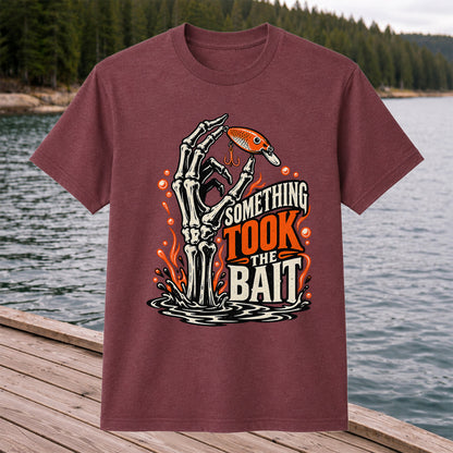 Skeleton Took the Bait Fishing Lure Gothic Graphic T-Shirt