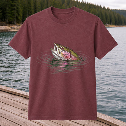 Rainbow Trout Fishing T-Shirt, Fly Fishing Tee for Anglers