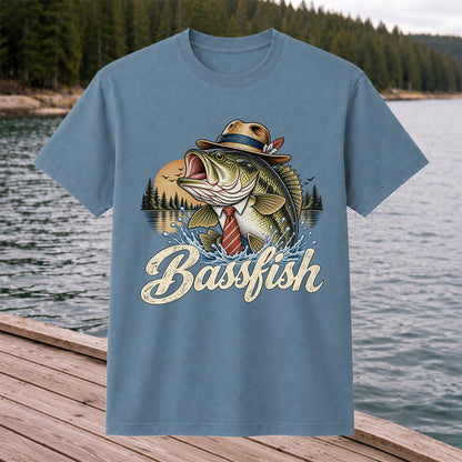Cowboy Hat Bass Fishing Graphic T-Shirt