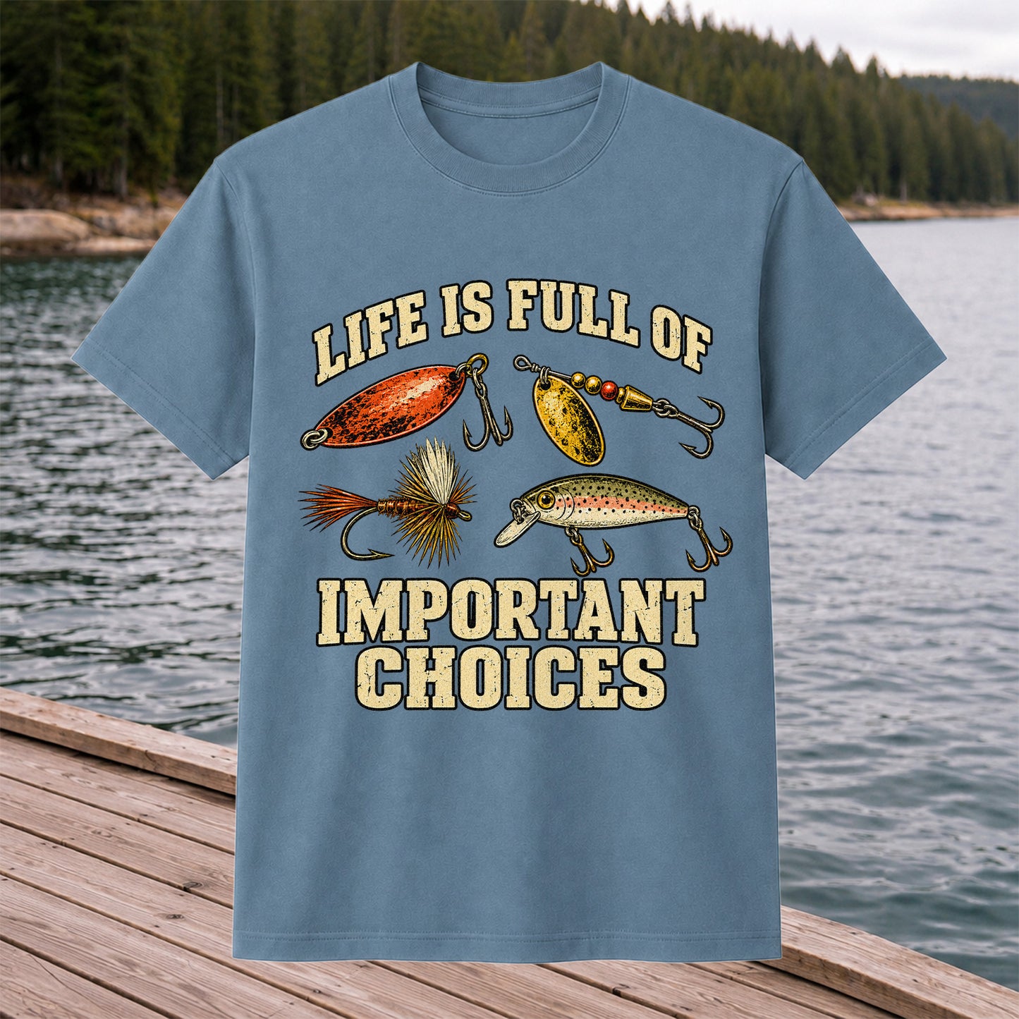 Life Is Full of Important Choices Funny Fishing Lures T-Shirt