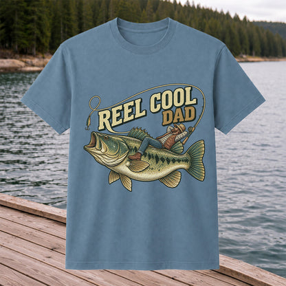 Reel Cool Dad Bass Fishing Father's Day T-Shirt