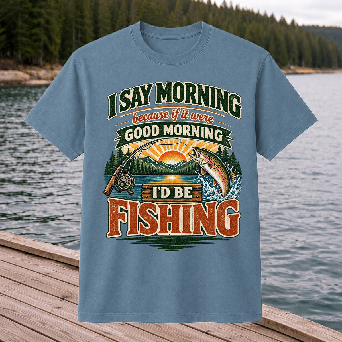 I Say Morning Because If It Were Good Morning I'd Be Fishing Rainbow Trout T-Shirt