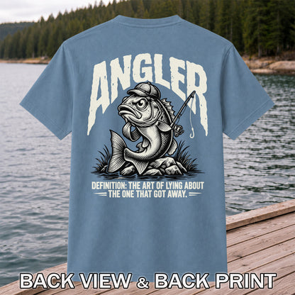 Angler Bass Fishing The One That Got Away Graphic T-Shirt | Back Print