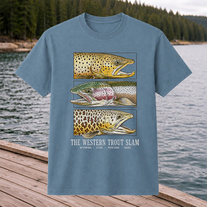 The Western Trout Slam Wyoming Utah Montana Idaho Fishing T-Shirt