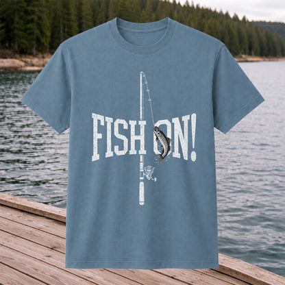 Fish On Trout and Fishing Rod Vintage Graphic T-Shirt