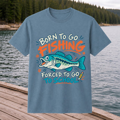 Funny Fish Fishing Graphic T-Shirt for Back to School