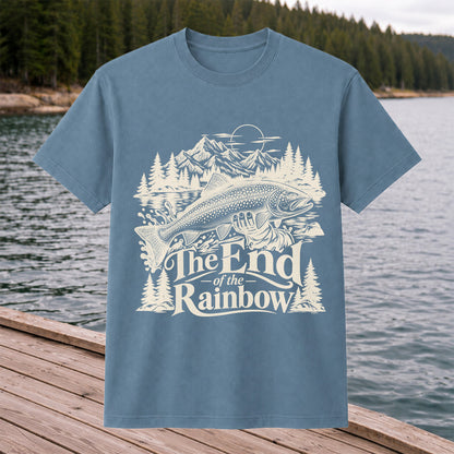 The End of the Rainbow Trout and Mountain Fishing Graphic T-Shirt