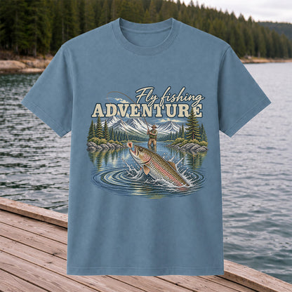 Fly Fishing Adventure Trout Mountain Lake Graphic T-Shirt