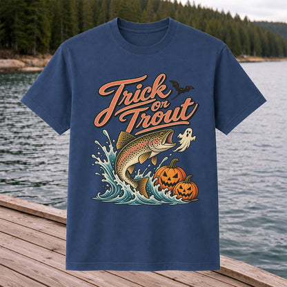 Trick or Trout Halloween Trout Fishing Graphic T-Shirt