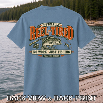 Retired Bass Fishing No Work Graphic T-Shirt | Back Print