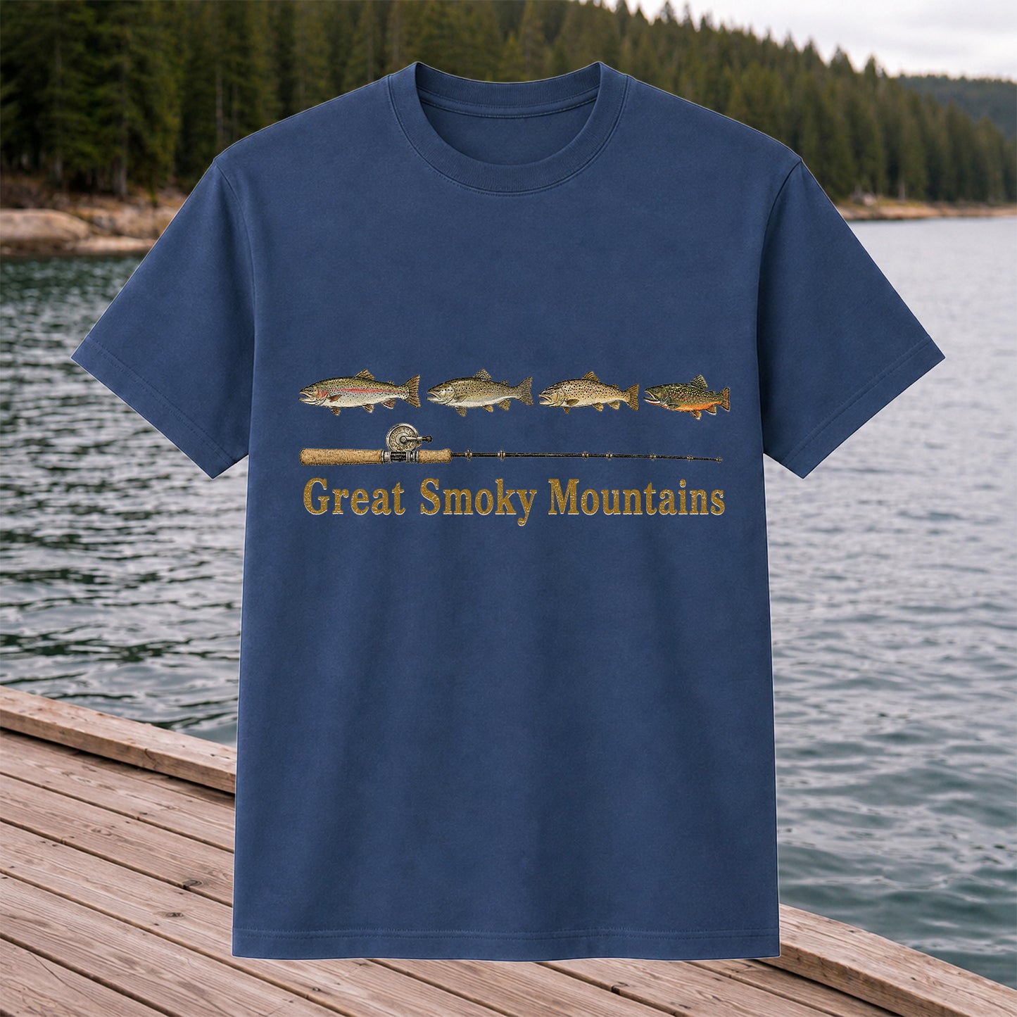 Great Smoky Mountains Trout Fishing T-Shirt
