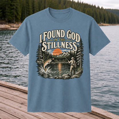 I Found God in the Stillness Trout Fly Fishing Graphic T-Shirt