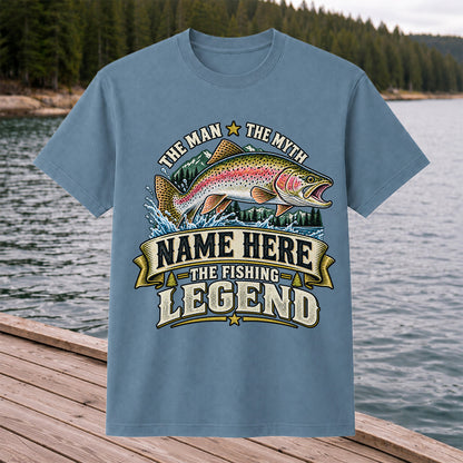 Personalized The Man The Myth The Fishing Legend Rainbow Trout T-Shirt