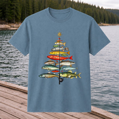 Vintage Fish Collection Fishing Rod Graphic T-Shirt