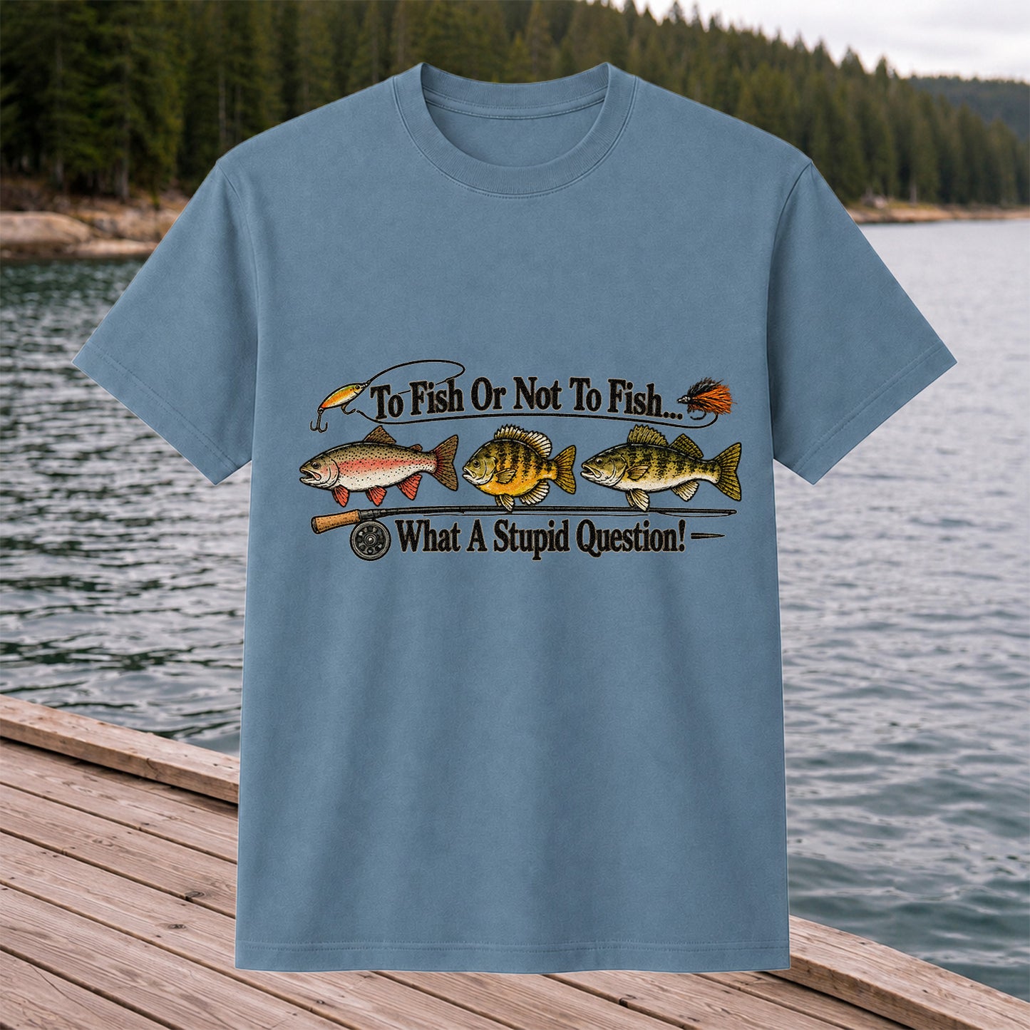To Fish or Not to Fish What a Stupid Question Trout and Bass Fishing T-Shirt