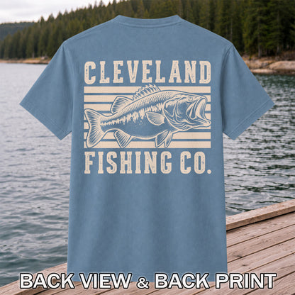 Cleveland Fishing Co Bass Fishing Graphic T-Shirt | Back Print