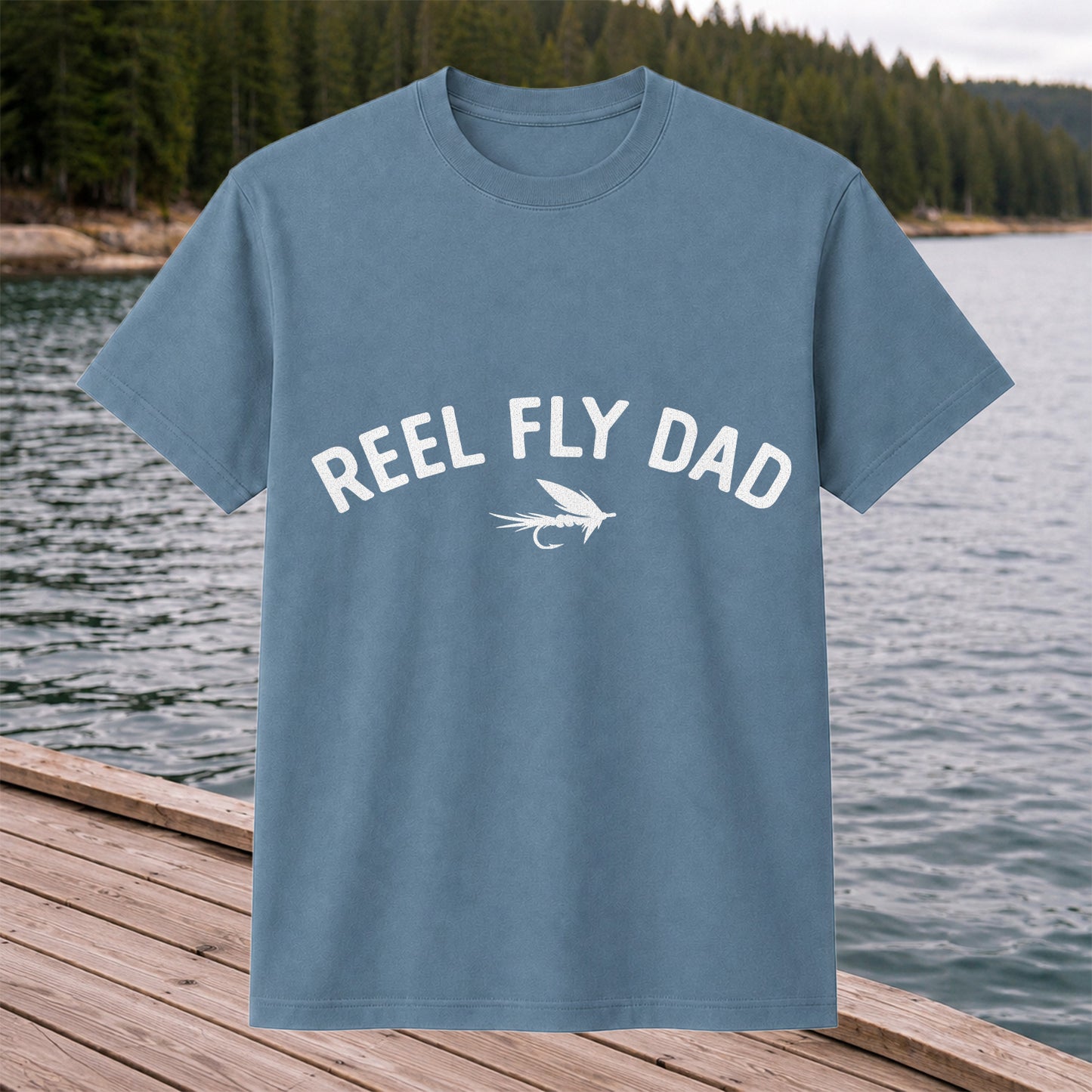 Reel Fly Dad Fly Fishing Lure Graphic T-Shirt