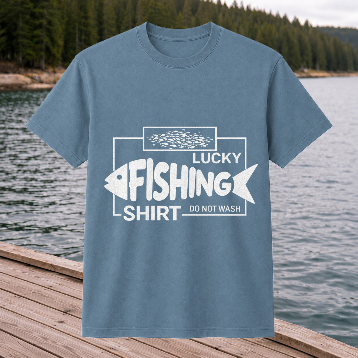 Lucky Fishing Shirt Do Not Wash Funny Fish Graphic T-Shirt