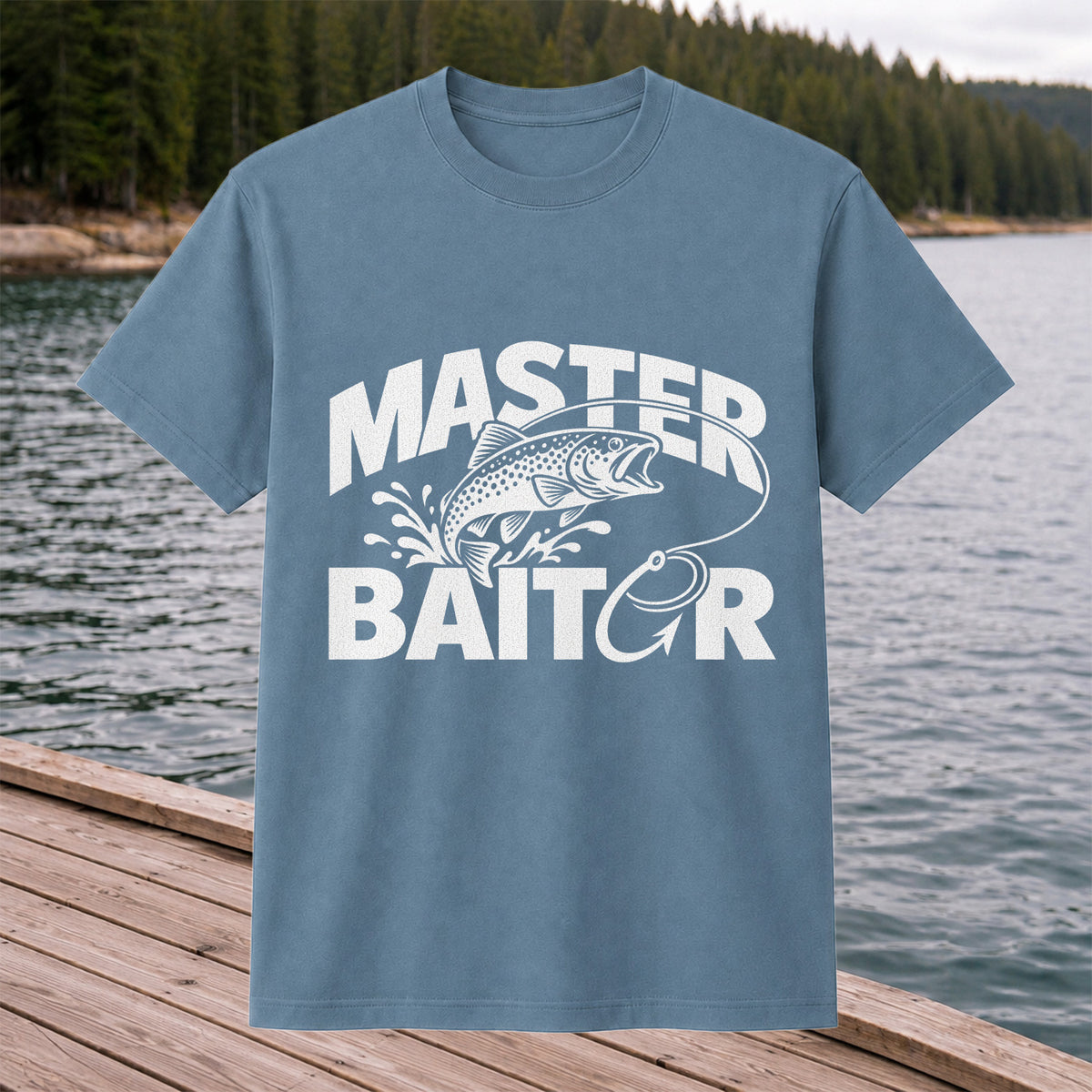Master Baiter Funny Trout and Fishing Hook T-Shirt