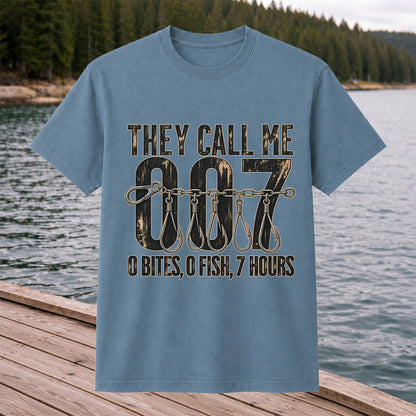 Zero Bites Fishing Hook Funny Graphic T-Shirt